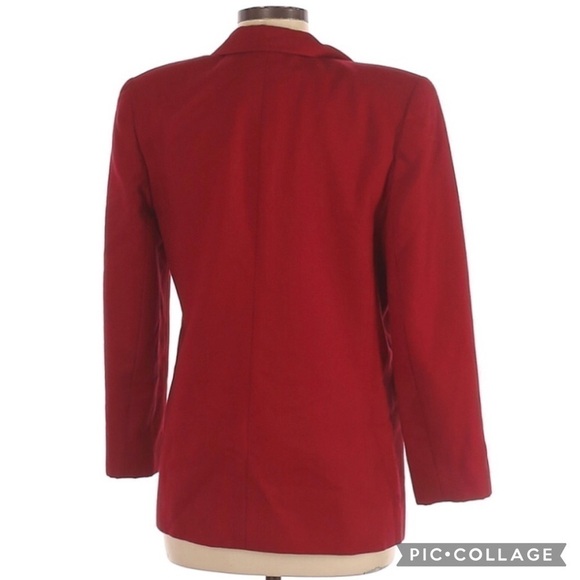 Harve Benard Wool Monogram Maroon Blazer Jacket - Picture 2 of 3